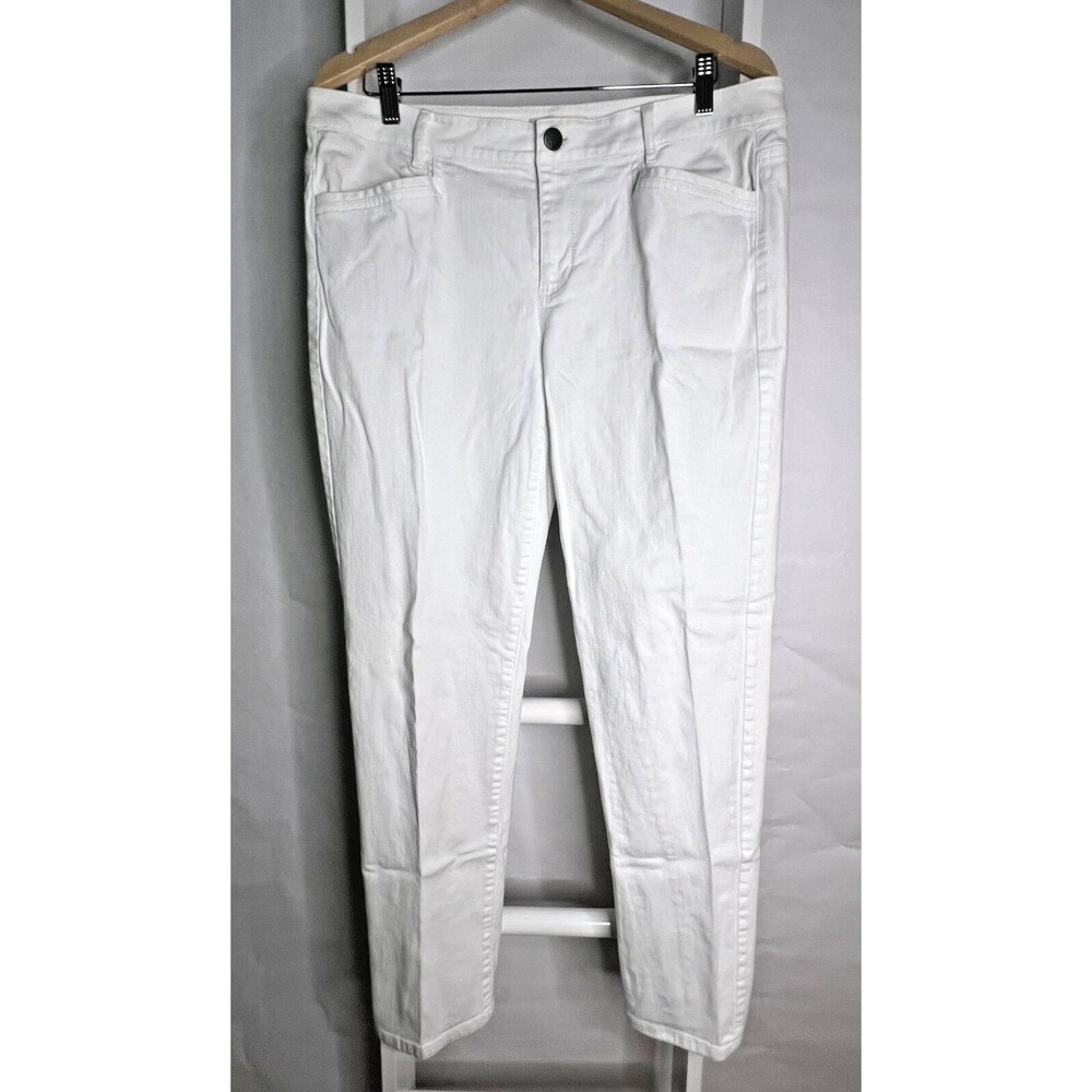 J. Jill White Denim 5 Pocket Jean Women's 14 Stretch Straight Leg Slim Boyfriend